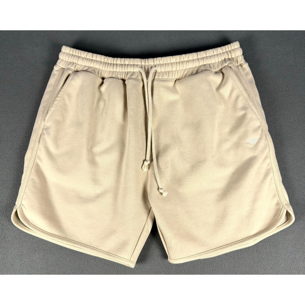 Diamond Supply Sweat Shorts Mens Large Beige Terry Fleece Heavyweight Lounge‎
